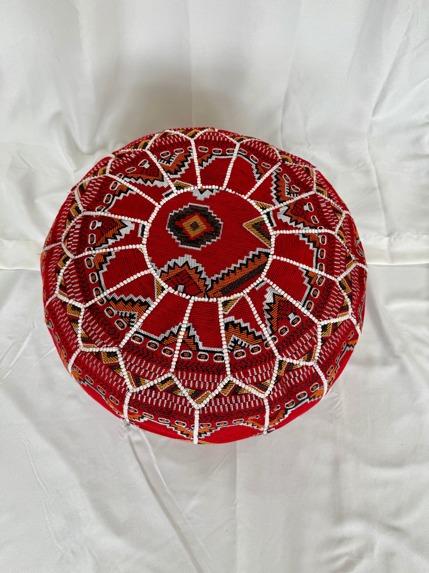 Red Kilim Pouf