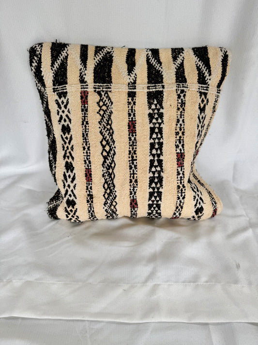 Striped Cream & Black Pillow Case