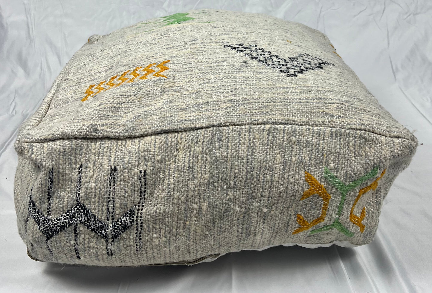 Beige & Coloured Pouf