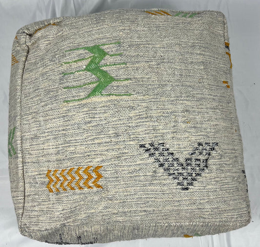 Beige & Coloured Pouf