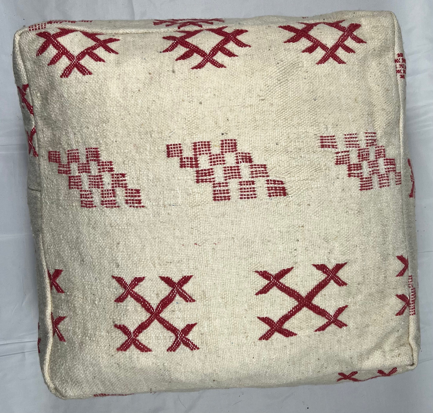 White & Red Pouf